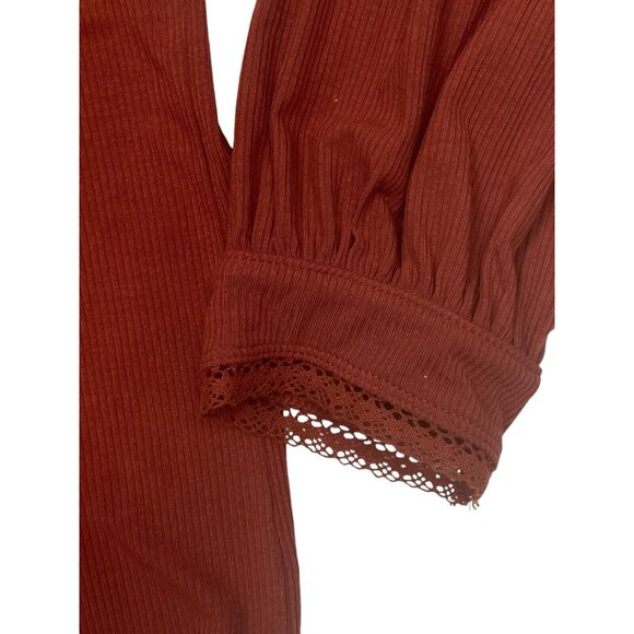 Free People Top Womens Size L Brown Boho Flowy Romantic Whimsical Festival Beach - Picture 5 of 10